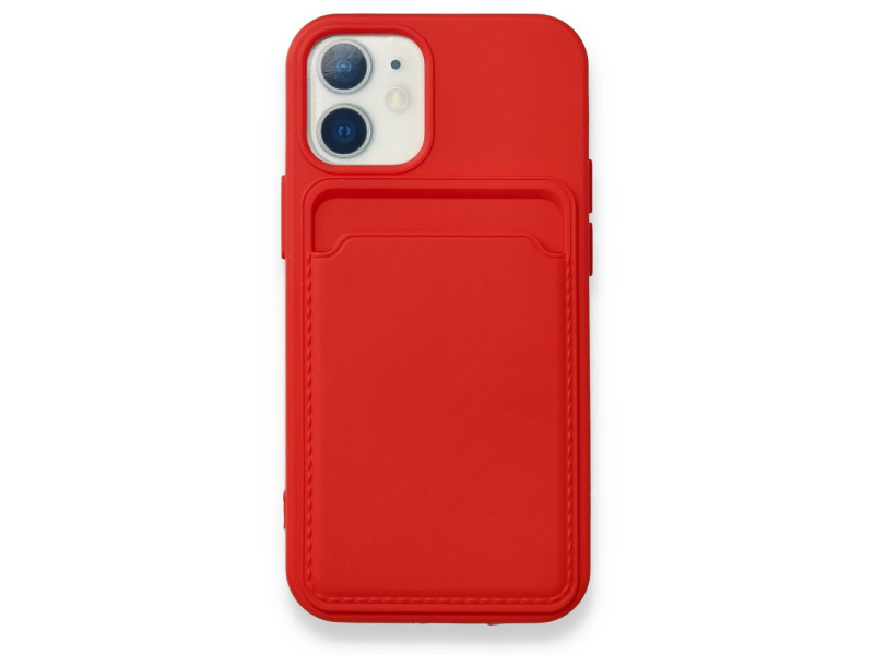 Newface iPhone 12 Mini Kılıf Kelvin Kartvizitli Silikon - Kırmızı