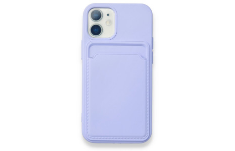 Newface iPhone 12 Mini Kılıf Kelvin Kartvizitli Silikon - Lila