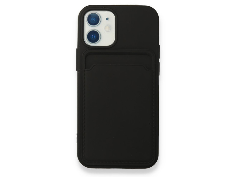 Newface iPhone 12 Mini Kılıf Kelvin Kartvizitli Silikon - Siyah