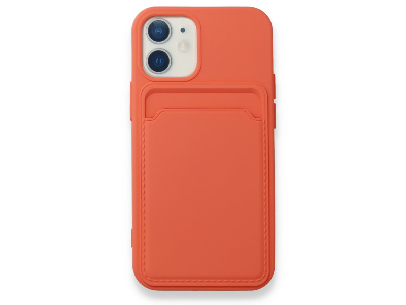 Newface iPhone 12 Mini Kılıf Kelvin Kartvizitli Silikon - Turuncu