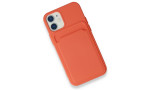 Newface iPhone 12 Mini Kılıf Kelvin Kartvizitli Silikon - Turuncu