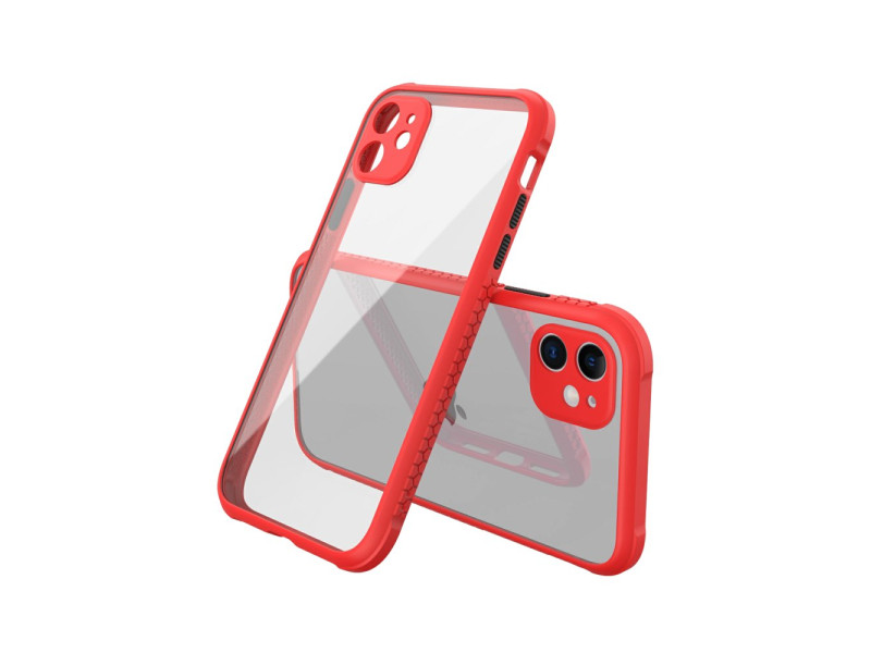 Newface iPhone 12 Mini Kılıf Miami Şeffaf Silikon - Kırmızı