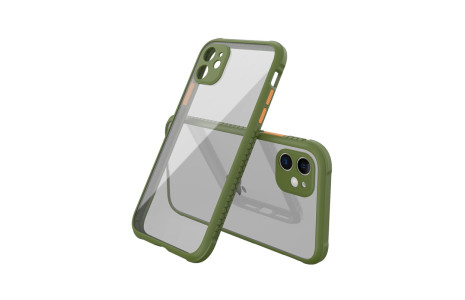 Newface iPhone 12 Mini Kılıf Miami Şeffaf Silikon - Koyu Yeşil