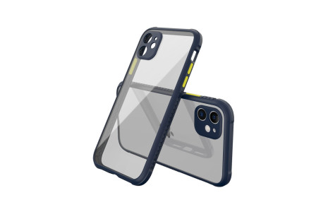 Newface iPhone 12 Mini Kılıf Miami Şeffaf Silikon - Lacivert