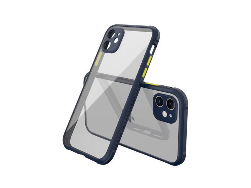 Newface iPhone 12 Mini Kılıf Miami Şeffaf Silikon - Lacivert