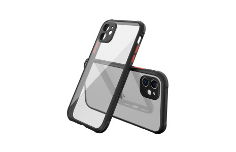 Newface iPhone 12 Mini Kılıf Miami Şeffaf Silikon - Siyah
