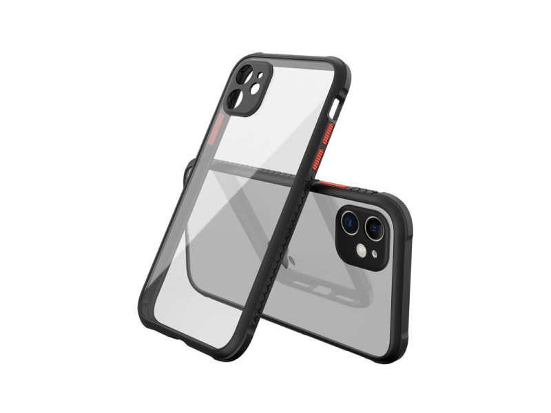 Newface iPhone 12 Mini Kılıf Miami Şeffaf Silikon - Siyah