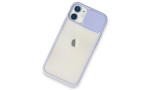 Newface iPhone 12 Mini Kılıf Palm Buzlu Kamera Sürgülü Silikon - Lila