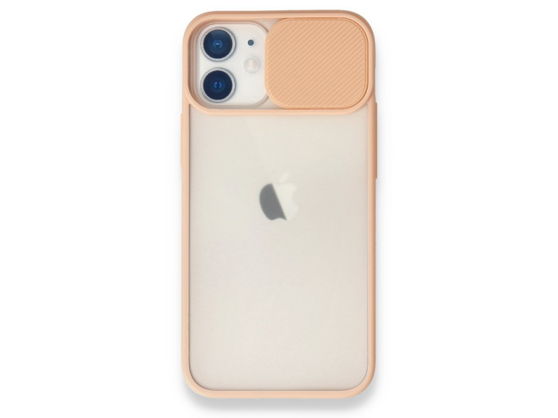 Newface iPhone 12 Mini Kılıf Palm Buzlu Kamera Sürgülü Silikon - Pembe