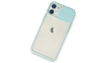 Newface iPhone 12 Mini Kılıf Palm Buzlu Kamera Sürgülü Silikon - Turkuaz