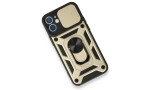 Newface iPhone 12 Mini Kılıf Pars Lens Yüzüklü Silikon - Gold
