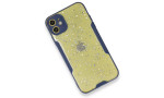 Newface iPhone 12 Mini Kılıf Platin Simli Silikon - Lacivert