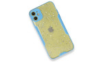 Newface iPhone 12 Mini Kılıf Platin Simli Silikon - Mavi