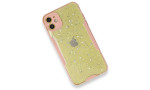 Newface iPhone 12 Mini Kılıf Platin Simli Silikon - Pembe