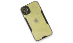 Newface iPhone 12 Mini Kılıf Platin Simli Silikon - Siyah