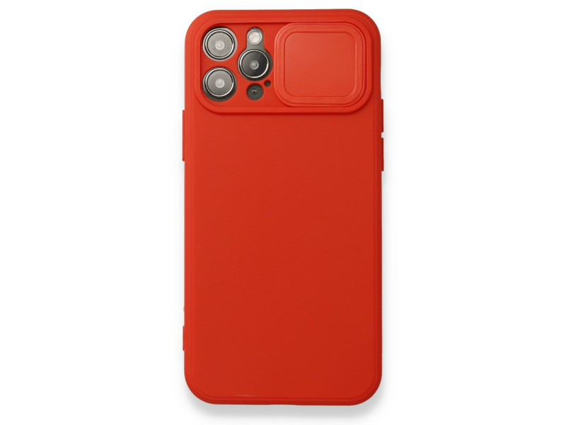 Newface iPhone 12 Pro Kılıf Color Lens Silikon - Kırmızı