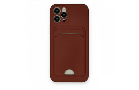 Newface iPhone 12 Pro Kılıf Kelvin Kartvizitli Silikon - Bordo