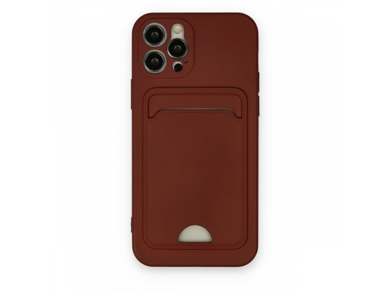 Newface iPhone 12 Pro Kılıf Kelvin Kartvizitli Silikon - Bordo