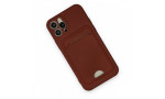 Newface iPhone 12 Pro Kılıf Kelvin Kartvizitli Silikon - Bordo