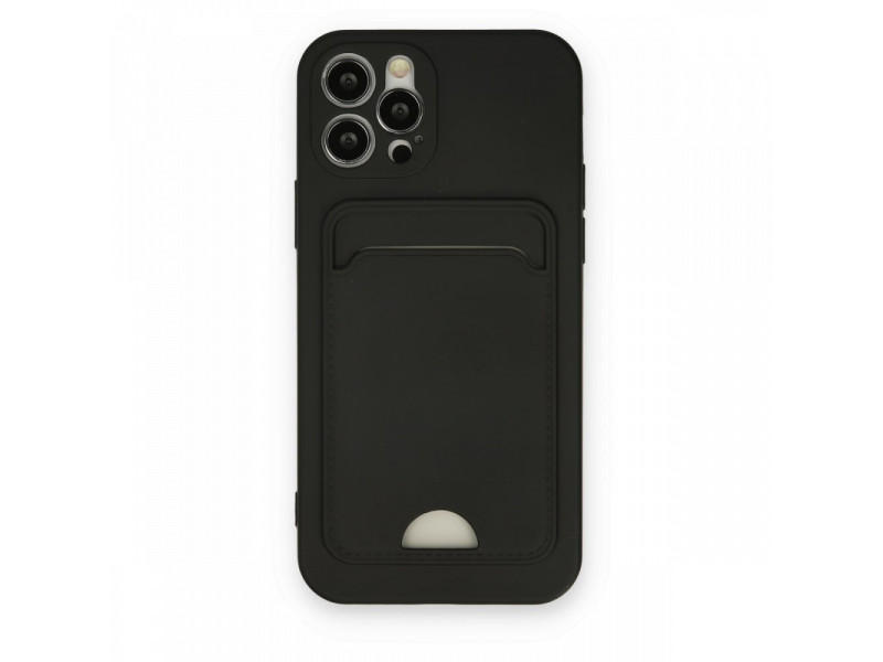Newface iPhone 12 Pro Kılıf Kelvin Kartvizitli Silikon - Siyah