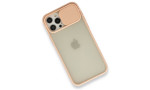 Newface iPhone 12 Pro Kılıf Palm Buzlu Kamera Sürgülü Silikon - Pembe