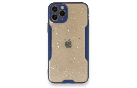 Newface iPhone 12 Pro Kılıf Platin Simli Silikon - Lacivert