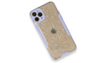 Newface iPhone 12 Pro Kılıf Platin Simli Silikon - Lila