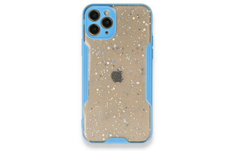 Newface iPhone 12 Pro Kılıf Platin Simli Silikon - Mavi