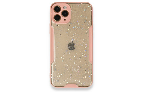 Newface iPhone 12 Pro Kılıf Platin Simli Silikon - Pembe