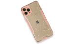 Newface iPhone 12 Pro Kılıf Platin Simli Silikon - Pembe