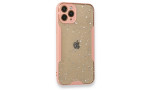 Newface iPhone 12 Pro Kılıf Platin Simli Silikon - Pembe