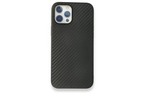Newface iPhone 12 Pro Max Kılıf Carbonix Silikon - Siyah