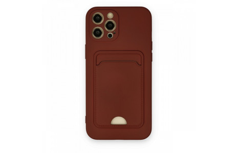 Newface iPhone 12 Pro Max Kılıf Kelvin Kartvizitli Silikon - Bordo