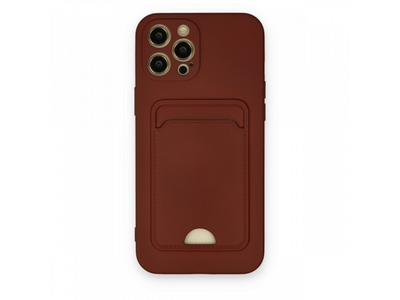 Newface iPhone 12 Pro Max Kılıf Kelvin Kartvizitli Silikon - Bordo