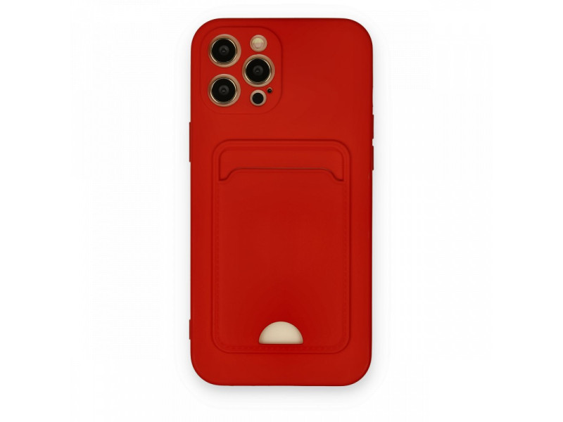 Newface iPhone 12 Pro Max Kılıf Kelvin Kartvizitli Silikon - Kırmızı
