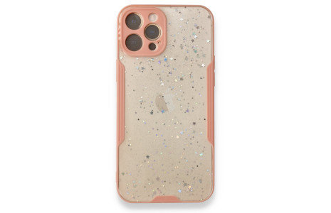 Newface iPhone 12 Pro Max Kılıf Platin Simli Silikon - Pembe