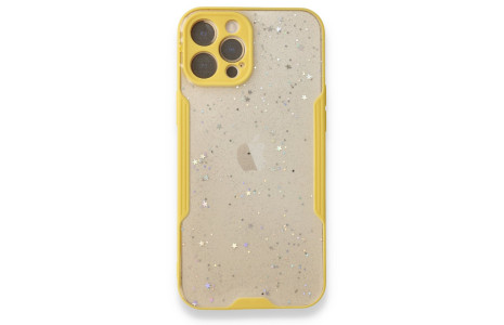 Newface iPhone 12 Pro Max Kılıf Platin Simli Silikon - Sarı