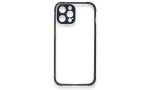 Newface iPhone 12 Kılıf Miami Şeffaf Silikon - Lacivert