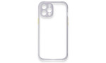 Newface iPhone 12 Kılıf Miami Şeffaf Silikon - Lila