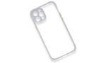 Newface iPhone 12 Kılıf Miami Şeffaf Silikon - Lila