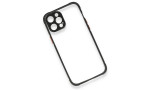 Newface iPhone 12 Kılıf Miami Şeffaf Silikon - Siyah