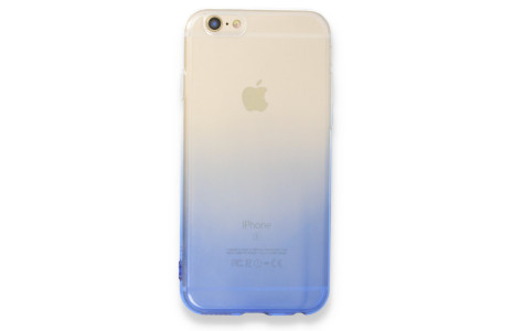 Newface iPhone 6 Kılıf Lüx Çift Renkli Silikon - Mavi
