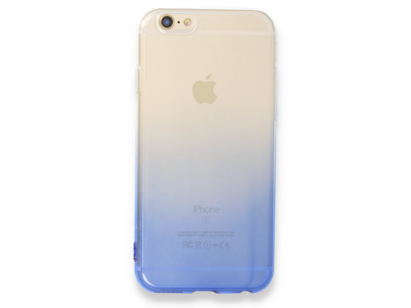 Newface iPhone 6 Kılıf Lüx Çift Renkli Silikon - Mavi