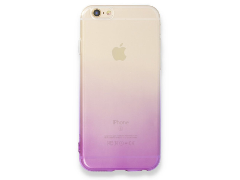 Newface iPhone 6 Kılıf Lüx Çift Renkli Silikon - Mor