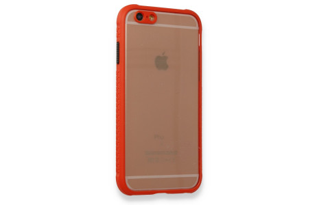 Newface iPhone 6 Kılıf Miami Şeffaf Silikon - Kırmızı