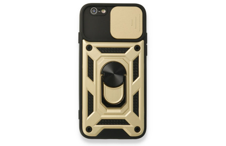 Newface iPhone 6 Kılıf Pars Lens Yüzüklü Silikon - Gold