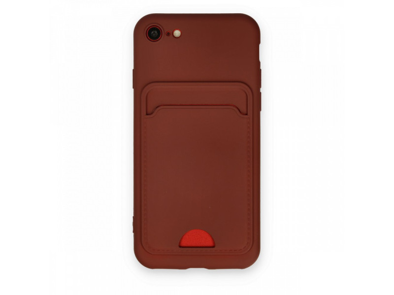 Newface iPhone 7 Kılıf Kelvin Kartvizitli Silikon - Bordo
