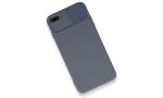 Newface iPhone 7 Plus Kılıf Color Lens Silikon - Gri