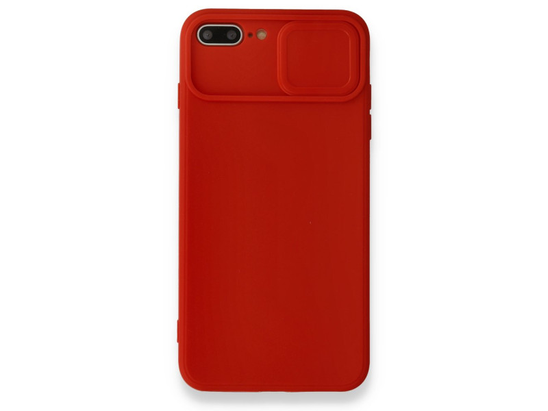 Newface iPhone 7 Plus Kılıf Color Lens Silikon - Kırmızı