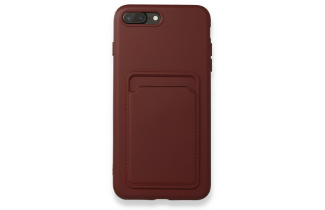 Newface iPhone 7 Plus Kılıf Kelvin Kartvizitli Silikon - Bordo